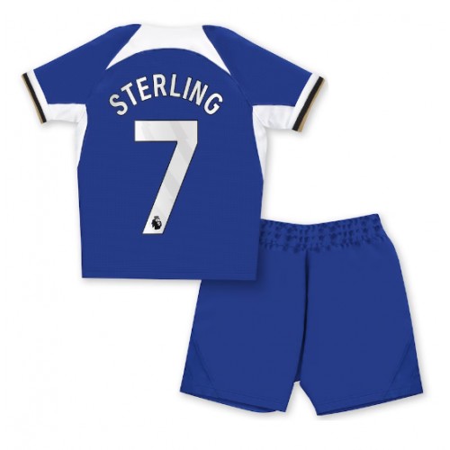 Maillot de foot Chelsea Raheem Sterling #7 Domicile enfant 2023-24 Manches Courte (+ pantalon court)